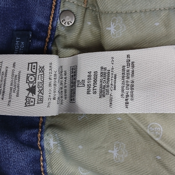 Patagonia Men's Organic Cotton Iron Clad Straight Leg Jeans. Size 33x32 - Picture 7 of 8